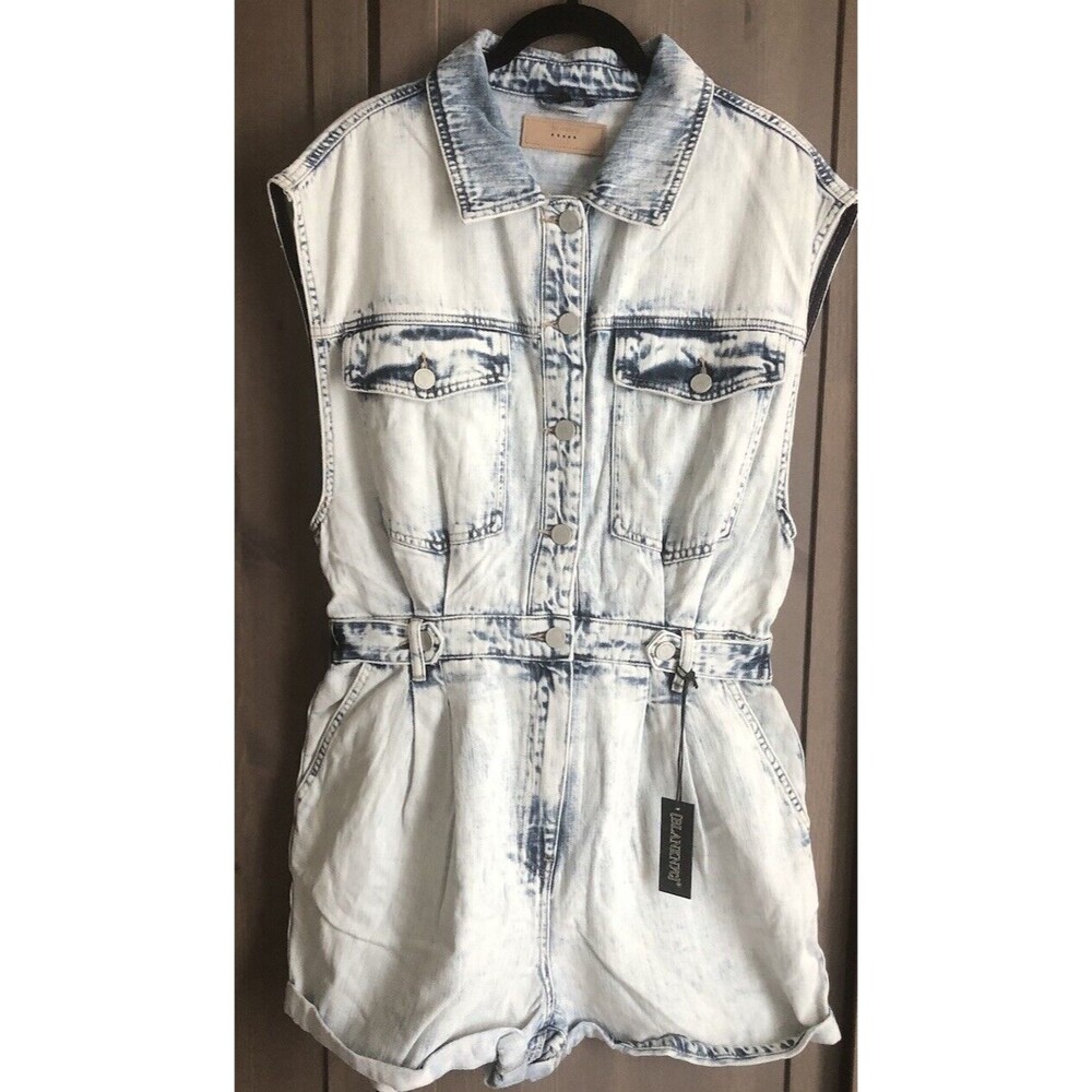 Blank NYC NWT Romper Time Zone Denim Light Blue Size Large